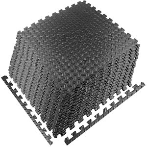 Esterilla Fitness Puzzle para Suelos de Gimnasio[30 x 30 cm] 20 Tatami Puzzle Alfombra Espuma Suave para Salas y máquinas de Fitness - Antideslizante - Color Negro