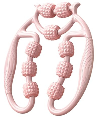 Massageroller Beine - Massagerolle Bein, Massagerolle mit Griff, Bein Massagegerät, Dünnes Beinfett, Fördert Durchblutung, Beine Cellulite Roller Massagegerät für Bein,Arm,Nackenmassage (3-Rosa)