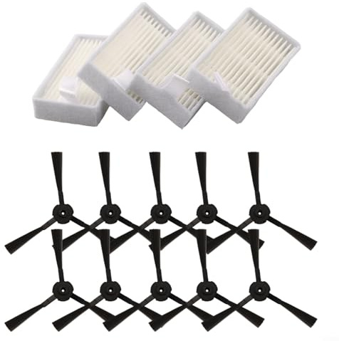Set di accessori per aspirapolvere, 10 spazzole laterali con 4 filtri a rete, parti di ricambio per Ariete per robot Briciola 2711 2712 2713 2717