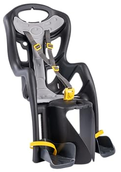 Bellelli | Pepe - Seggiolino Posteriore per Bicicletta - per Bambini Fino a 22 kg, da 3 a 8 Anni - Si Fissa al Portapacchi - Colore Black