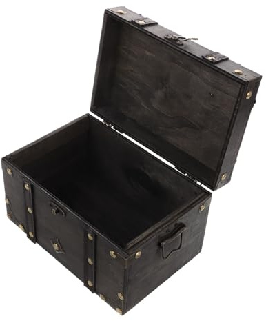 Garneck Scatola di Legno Porta Oggetti con Meccanismo di Chiusura Sicuro e Ampio Spazio, Cassetta Vintage Elegante con Coperchio per Conservare Gioielli e Ricordi