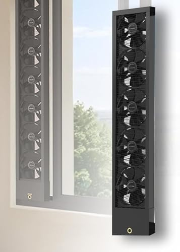 Ventilatore Da Finestra, Ventilatore Da Finestra Comfort Zone Per Camera Da Letto, Retrattile 5 Cm, Velocità Regolabile 0-2800 Giri/min, Rete In Acciaio Inossidabile Su Entrambi I Lati, Per Cucina