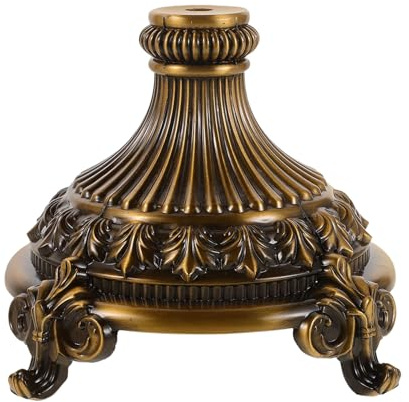MOTHNUR Base Metálica Retro para Exhibidor Redondo de Platos y Fruteros Pedestal Decorativo de 150 MM Diámetro en Zinc Acabado Verde Antiguo Soporte para Bandejas de Aperitivos en Sala