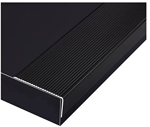Generisch Treppenkantenprofil aus Aluminium, 130 cm lang, Schutzpolster für Holz/Laminat/Fliesen, breites Design für sicheres Treppensteigen, Schwarze Farbe, ideal für ältere Menschen und Kinder
