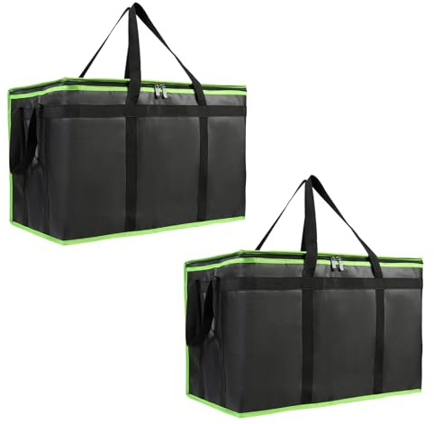 Zqxnt Sacs alimentaires isothermes pliables de grande capacité pour camping, pique-nique, restauration, pizza, avec isolation thermique
