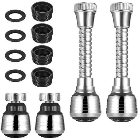 4 Pcs Kitchen Faucet Sprayer Set - Upgrade Your Kitchen with Universal Tap Spray Head & Kitchen Tap Extension | 360° Swivel Tap Extender for Kitchen Sink | 2 Water Modes for Efficient Cleaning