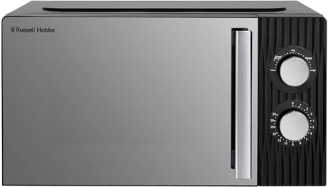 Russell Hobbs Eden 17L 700W Manual Microwave in Black with 5 Power Levels, Defrost & Reheat Function, 35 Minute Timer, Dial Controls, 1M Power Cord and Pull Handle Door, RHMM725B
