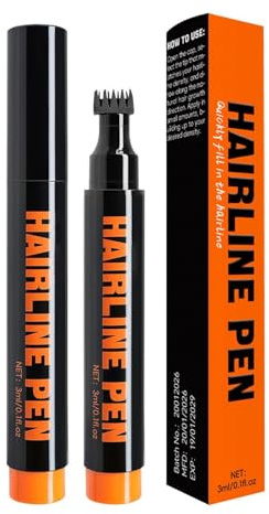 Stylo à double pointe pour barbe - 11,3 x 1,6 cm - Crayon de teinture pour barbe et ligne de cheveux - Pour une couverture rapide, un sourcil de précision et un moustache - Portable - Pour une