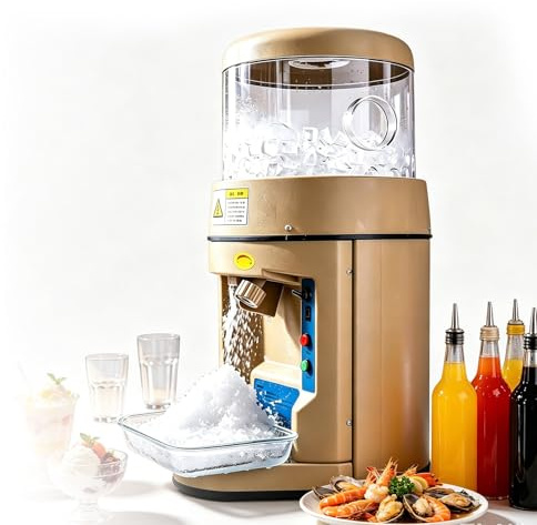Tritaghiaccio Professionale Da 440W, Macchina per Granite Elettrica | Automatica a 1400 Giri/Min, Tecnologia Anti-Inceppamento Intelligente, Secchiello Da 6 Kg per Bar, Mense