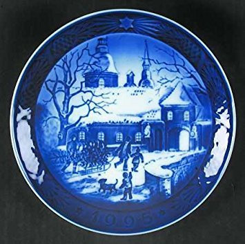 Scarce 1995 Royal Copenhagen - Piatto natalizio con scritta Christmas at the Manor House (lingua italiana non garantita)