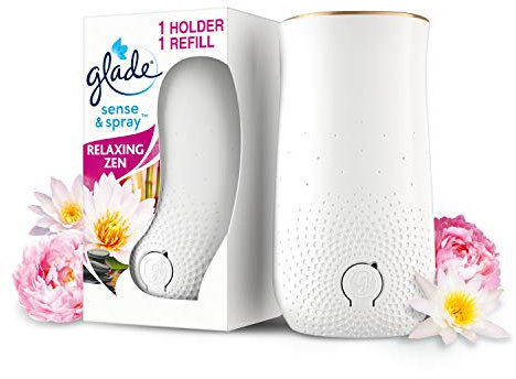 Glade Sense & Spray Air Freshener Holder and Refill, Motion Activated Automatic Odour Eliminator for Home, Relaxing Zen, 1 Holder + 18 ml Refill