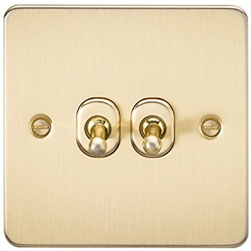 Knightsbridge 10AX 2G 2-Way Toggle Switch - Brushed Brass
