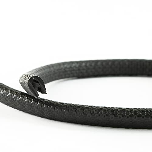 EUTRAS Kantenschutzprofil 0,5-1,5 mm Schwarz, 3 m – Selbstklemmendes U-Profil mit Stahlkern, Kantenschutz für Bleche, Metall und Kunststoff, Blechkantenschutz für Auto, Möbel und Karosserie