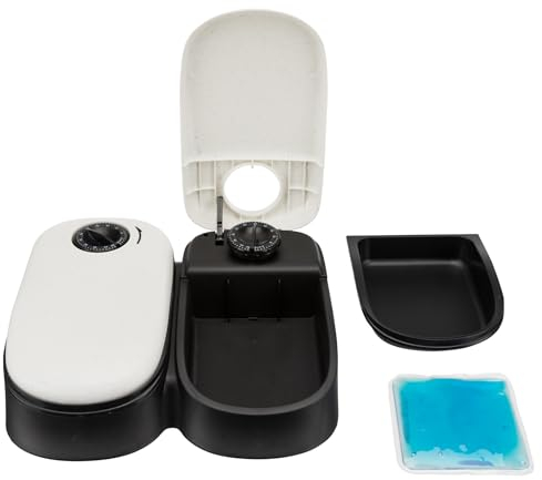 TRIXIE TX2 Distributore Automatico di Alimenti, 300 ml/ 27 × 7 × 24 cm, Bianco – Nero/Bianco - 24372