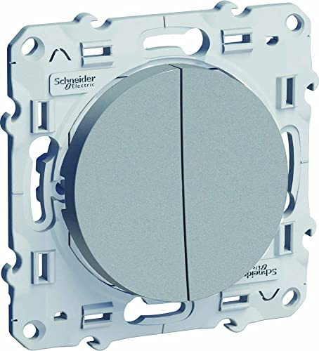 Schneider Electric S530214 Double interrupteur ou Double Va et Vient Odace 230 V Alu