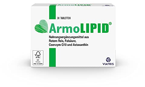 ArmoLIPID - Nahrungsergänzungsmittel mit rot Fermentiertem Reis, Folsäure, Coenzym Q10 und Astaxanthin- 30 Tabletten