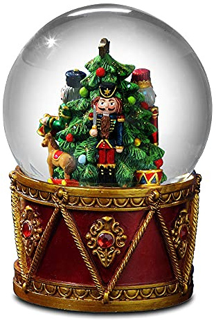 San Francisco Music Box Nutcracker Drum Musical Water Globe