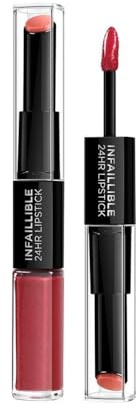 L'Oreal Paris Lippen Make-up Infaillible Lippenstift, 700 Boundles Burgundy /Liquid Lipstick für 24 Stunden volle Lippen mit feuchtigkeitsspendendem Lippenpflege - Balsam, 1er Pack