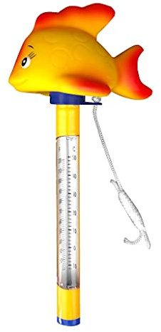 well2wellness® Poolthermometer Schwimmbad Thermometer Goldfisch