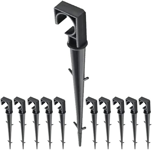 Suinga Pack 20 Estaca Sujeta Manguera 16-20mm Ø | Estacas Riego Huerto | Piqueta Microtubo Riego por Goteo | Estacas de Jardin | para Manguera Jardin, Huerto, Cesped, Riego de Goteo
