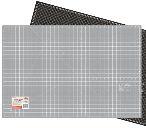 Sew Easy Schneidematte – 90 x 60 cm, selbstheilender Schneider, doppelseitig, imperial & metrisch, zum Quilten, Nähen, Patchwork, Schneidern, Schwarz & Grau