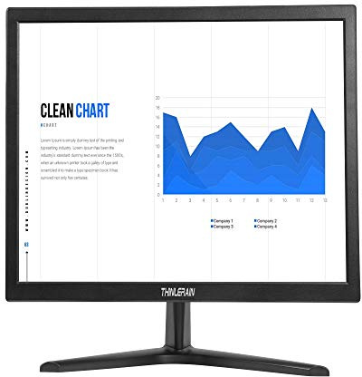 Thinlerain 17 Zoll PC Monitor 1280 x 1024 LED Screen 4:3 (60Hz, 5ms Response Time, Built-in Speaker) VGA/HDMI/VESA TN Panel Monitor