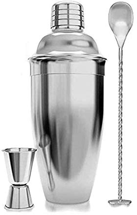 SMSOM Cocktail Shaker Set Gafas de Martini, Mezclador de cócteles, Midiendo Jigger y Bar Cuchara