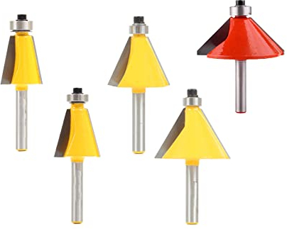 11,5 15 22,5 30 45-Grad-Fasenfräser-Set zum Formen von Kanten