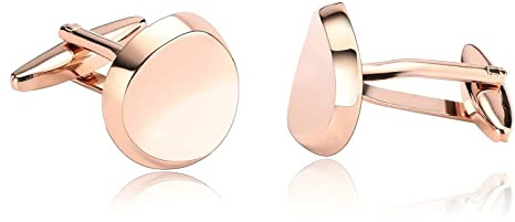 Skcess Manschettenknöpfe Roségold, Manschettenknöpfe Herren Runden Hemd-Manschettenknöpfe Rostfreier Stahl Geschenke für Herren Und Damen