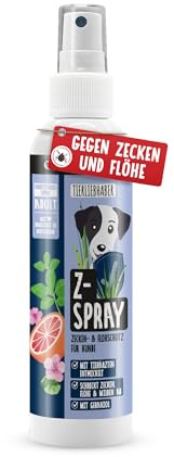 Zeckenspray Hund Z-Spray mit Geraniol – Pflanzliches Zeckenmittel für Hunde | Tierärztlich entwickelter Zeckenschutz Hund mit Teebaum- & Nelkenöl und Zitrus-Extrakt, Floh und Zeckenschutz für Hunde