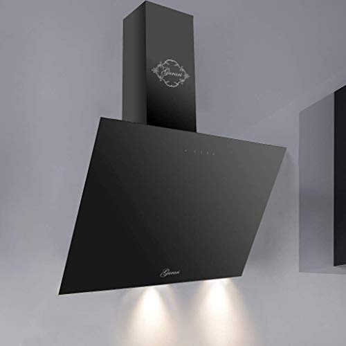 GURARI Dunstabzugshaube 80 cm GCH D 286.8 BL Prime Kopffreihaube Schwarz Glas, 1000m³/h, Abzugshaube in kopffreier Bauweise mit Fernbedienung, Wandhaube Abluft/Umluft