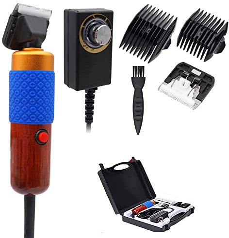 zalati Carpet Clipper Washer Sweeper Tufting Trimmer Kit 2pcs Limit Comb 6 Gears Adjustable Speed/Low Noise for Tufting Making DIY Rug & Crafts - 200W, Wood Handle