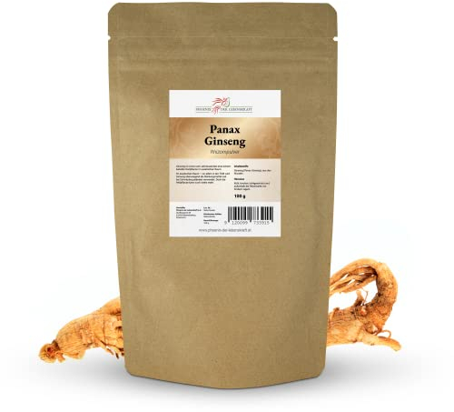 Ginseng Pulver 100g | Panax ginseng fein gemahlen & natürlich | Top Premium Qualität aus Österreich | Veganes Nahrungsergänzungsmittel ohne Zusatzstoffe | Asiatischer Ginseng, Chinesischer Ginseng