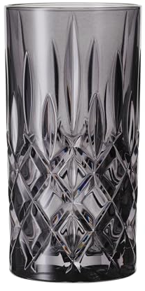 Nachtmann 105443 Noblesse Lot de 2 verres à cocktail longs en cristal Gris fumé 395 ml