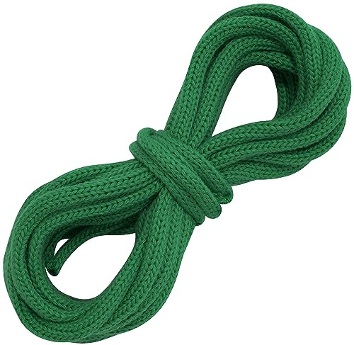 AERZETIX - C67842 - Cordón/Hilo/Cuerda de decoración Trenzado 5 m x 6mm - en algodón - Color Verde