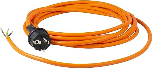 as - Schwabe PUR Baustellen-Anschlussleitung 10 m – Robuste Leitung 230 V | 16 A mit Polyurethan-Außenmantel H07BQ-F 3G1,5 - Schutzkontaktstecker, Ende 30 mm abgemantelt, Orange – IP44 - 71914