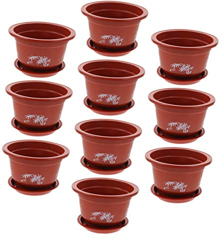 Toddmomy 10stücke Runde Blühende Dickwandige Blumenkübel Mit Untersetzer Für Balkon Und Gartenpflanzen Geeignet Für Drinnen Und Draußen