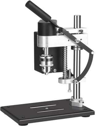 Taladro de banco HUIOP Mini taladro de banco, soporte de prensa, velocidad variable, portátil, eléctrico, de sobremesa, taladro preciso, banco de trabajo para reparación, bricolaje, perforación, mader