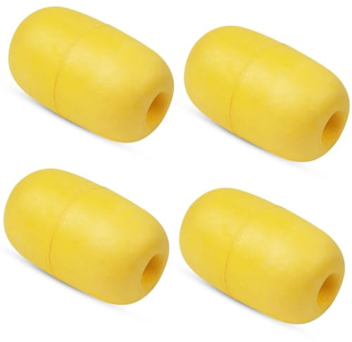 SHADDOCK 4pcs Floating Buoy EVA Yellow Buoy Boat Accessory Kayak Canoe Drift Anchor Fishing Float Buoy Floating Ball for Tow Rope Throw Line Dock Marine Accessories (Y-30, YELLOW)