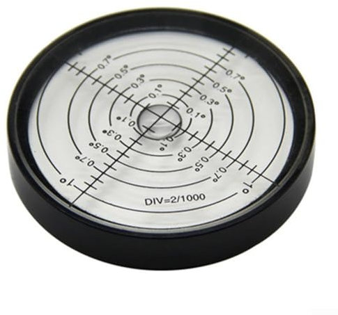 YUANGANG Nivel de burbuja horizontal de metal de alta precisión, nivel redondo de burbuja de 60 x 10 mm, nivel circular de 6 puntos (A)