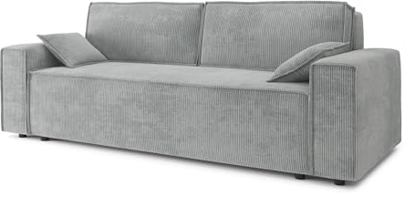 BAÏTA Schlafsofa, rechts, ausziehbar, Marius, 3-Sitzer, mit Aufbewahrungsbox, Cord, Grau