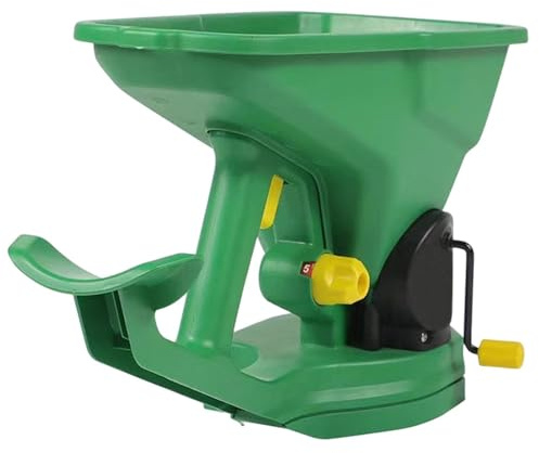 Hand Seeder - 1.5L Lawn Seed Spreader, Portable Handy Grass Fertilizer | Broadcaster Spreader with 5 Gear Adjustment and Handle, Hand Seeder for Garden Lawn Small Farms