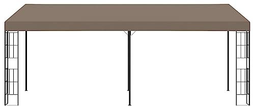 Strandzelt Carport Pergola Weidezelt - Wand-Pavillon 6x3 m Taupe Stoff für Camping Party Terrasse Events