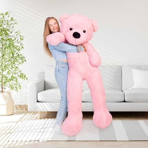 MAKOSAS Teddybär Kuschelig Plüschbär Weiches Spielzeug für Kinder (Rosa, 180cm)