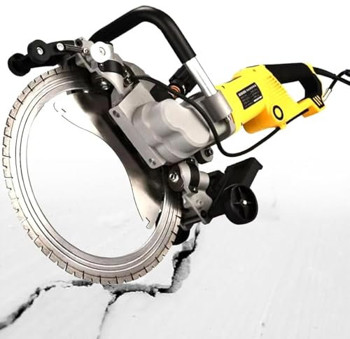 DDZJTPP Electric Concrete Saw Brushless Circular Saw,5000W Wall Chaser Ring Concrete Cutter Saw with Blade,290MM Cut Depth,3000RPM,Electric Groove Cutting Machine Slotter Cutter for Granite,Stone