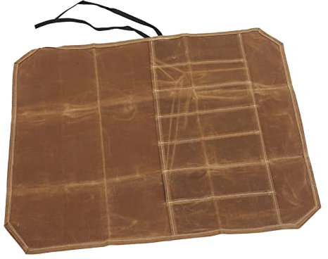 CONGARTENO Étui à Couteaux en Toile Cirée Multiples Compartiments, Grande Capacité, Compact une Fois Roulé, pour Rangement et Transport des Couteaux de Cuisine