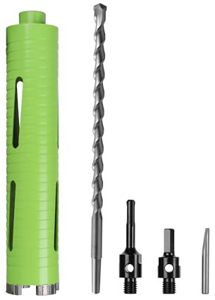 BETTERI 2 Inch Dry Core Drill Bit with Pilot Bit & 2 Pcs Adapters (SDS Plus Adapter/Hex Adapter), 5/8-11 Threaded Diamond Core Bit for Concrete/Brick/Masonry, 10 Drilling Depth