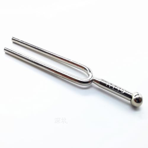 A440 Stimmgabel Edelstahl Stimmgabel Standard A 440Hz Violine Gitarre Stimmgerät Instrument mit Reinigungstuch und schwarzer Aufbewahrungstasche für Musik-Standardinstrumente Violine Gitarre