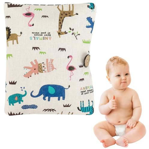 GGUFAY Windeltasche Organizer und Kosmetiktasche 2in1,Kleine Wickeltasche Organizer,für Unterwegs Mamas Windeln Creme Tücher Baby Organizer (Tier)