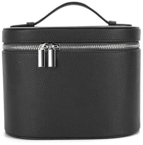 Schminktasche Kosmetikkoffer aus PU-Leder mit herausnehmbarer Trennwand tragbare Kosmetiktasche mit großem Fassungsvermögen mit Griff und Reißverschluss Reise-Schminktasche für Damen